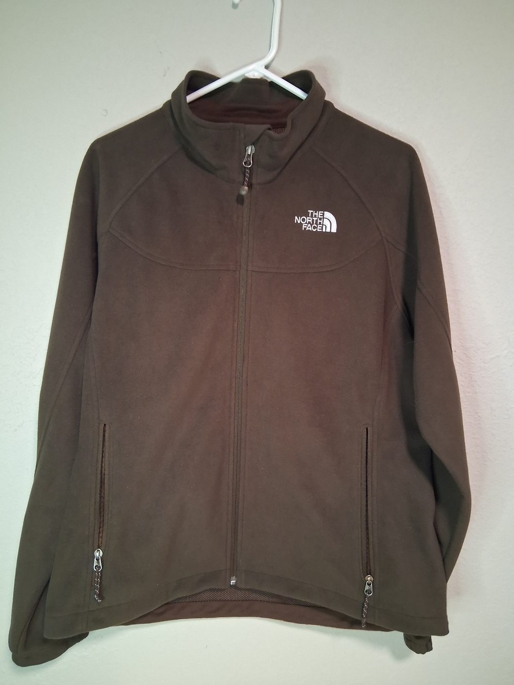 The North Face WindWall Fleece Jacket Womens XL Brown Full Zip Outdoor Hiking Co